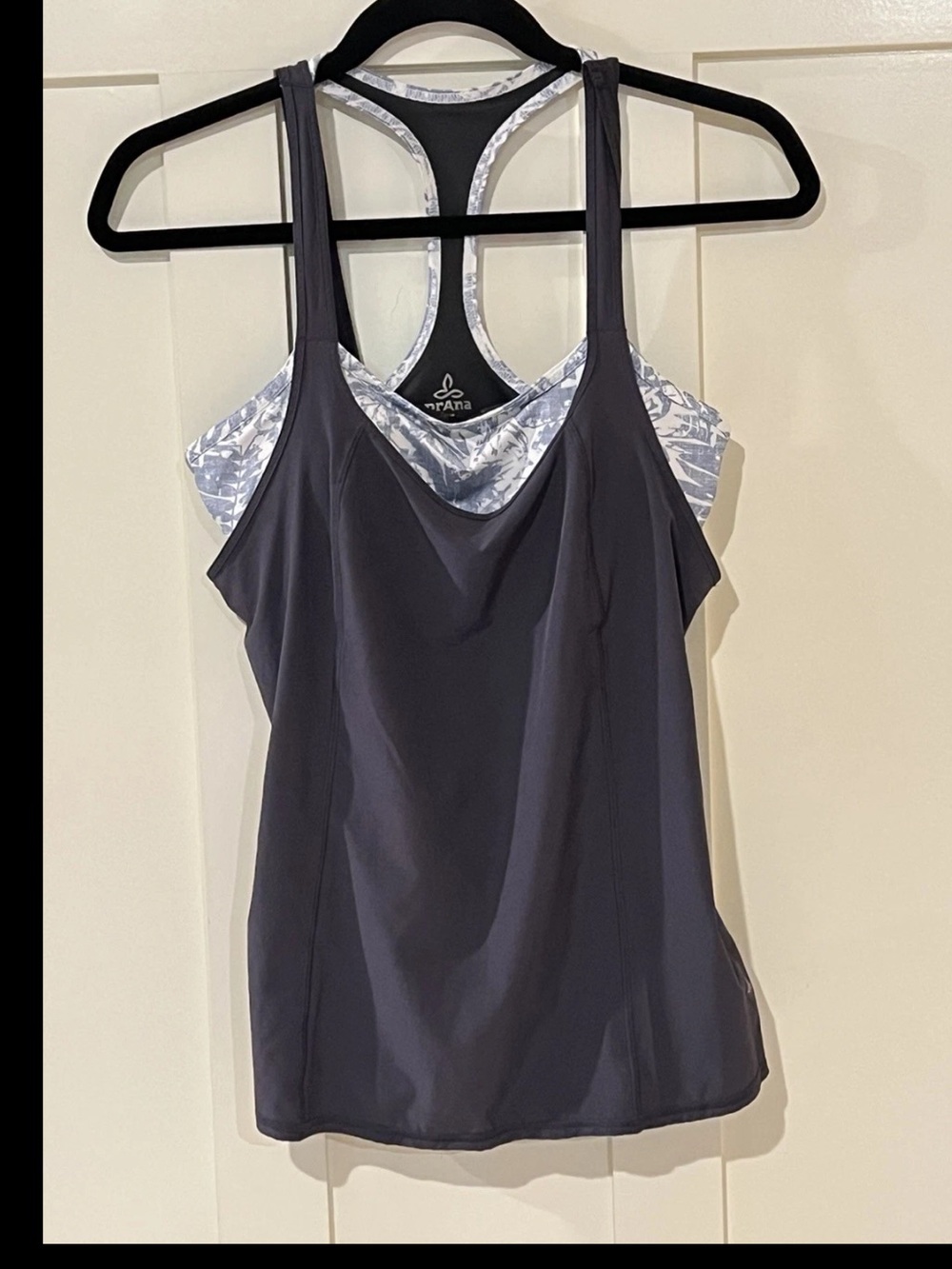 PRANA Sway Yoga Tank Top In Blue Pacifica Built In Shelf Bra Size XS